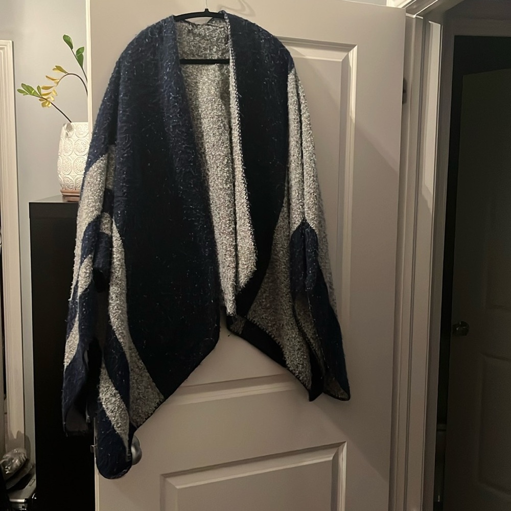 One Size Warm Sweater Poncho Shawl
